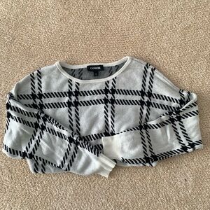 Express Cream and Black Knit Top